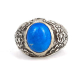 Premium Sterling Silver Oval Lapis Lazuli Men's Ring