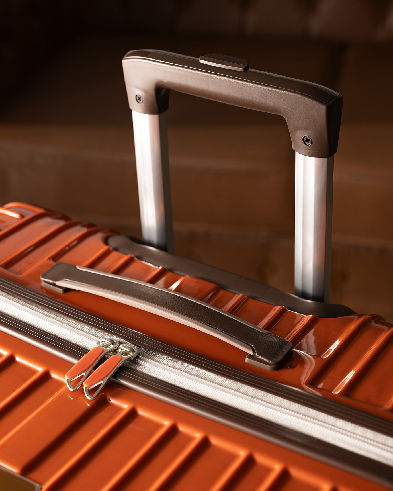 Large Terracotta Hardshell Travel Suitcase - Durable Luggage