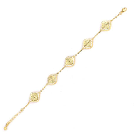 925 Sterling Silver Five Clover Zircon Bracelet