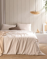 Cotton Blend Double Duvet Set - Subtle Woven Texture
