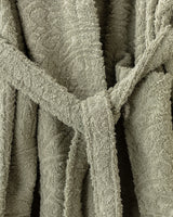 Peignoir unisexe 100 % coton jacquard à col châle, kaki