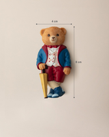 Jolie Bear Refrigerator Magnet - Cute Home Decor Accent - Navy Blue & Burgundy