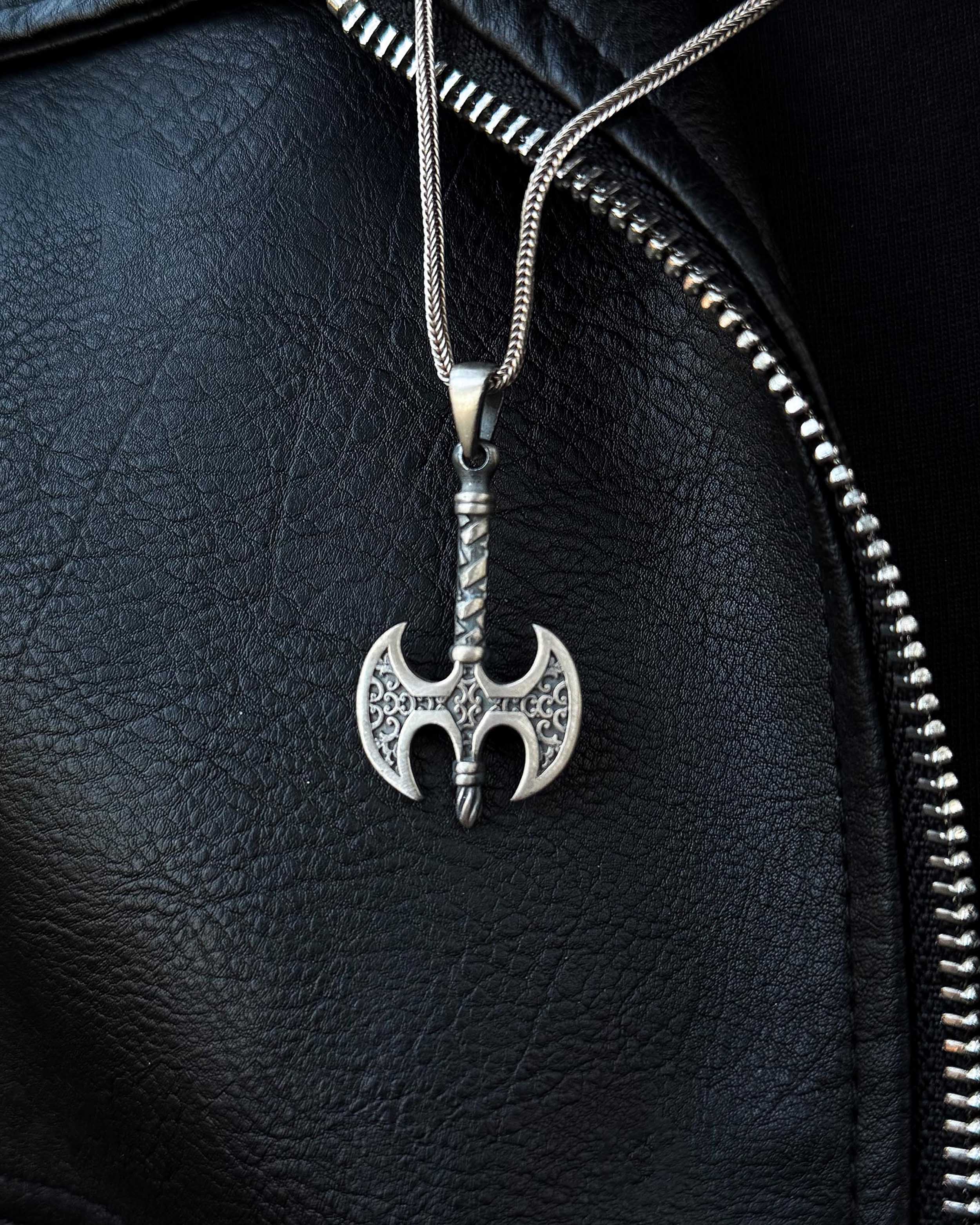 Sterling Silver Axe Pendant Necklace - Determination & Strength