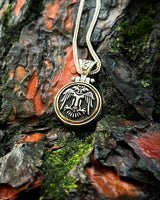 Sterling Silver Seljuk Eagle Necklace - Rotating Pendant Design