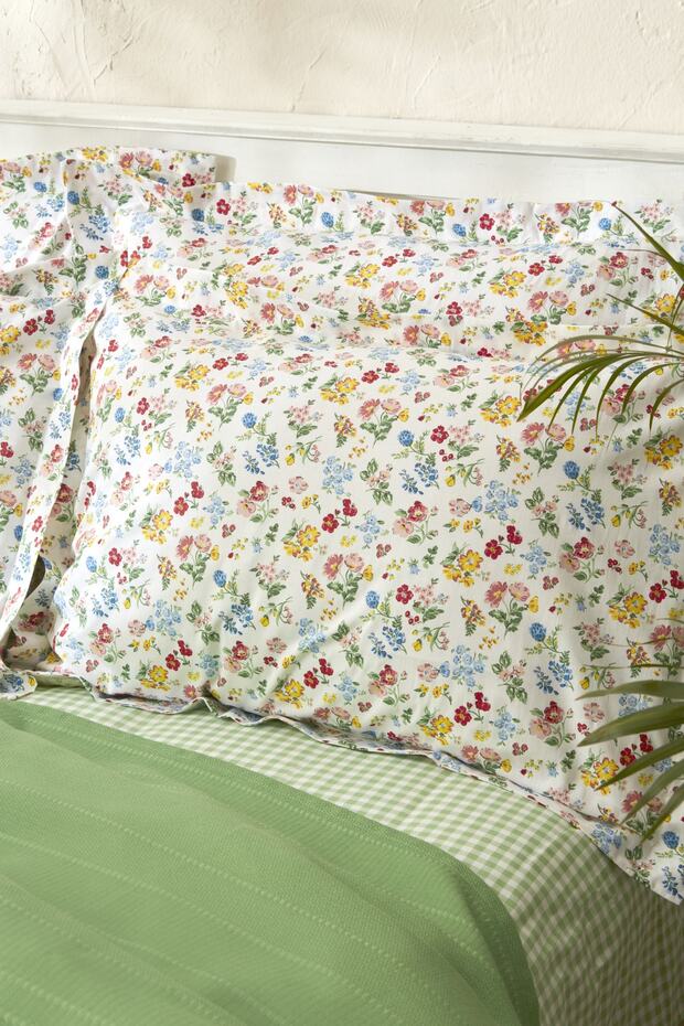 Noya 100% Cotton Single Size Pique Bedding Set - Green