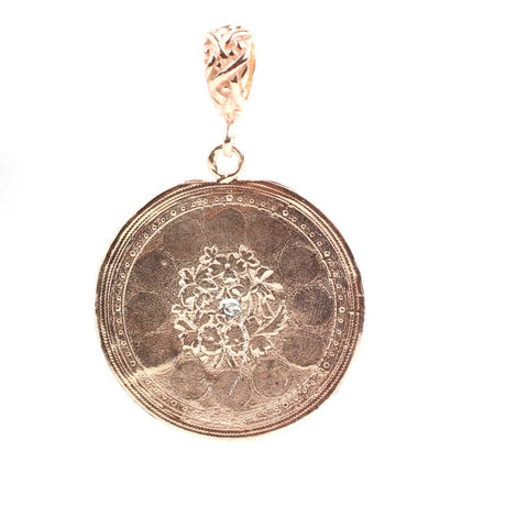 925 Sterling Silver Daisy Medallion Pendant - Zircon
