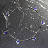 Sterling Silver Enamel Elephant Anklet - Delicate Charm Design