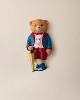 Jolie Bear Refrigerator Magnet - Cute Home Decor Accent - Navy Blue & Burgundy