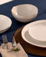 New Bone Alette 6-Person Dinner Set - Gold-Rimmed White