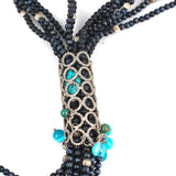 Professional Sterling Silver Cat Eye Stone Long Necklace