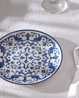 New Bone China Pasta Plate - Elegant Blue & White Serenity Pattern