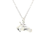925 Sterling Silver Horse Head Charm Necklace - Equestrian Elegance