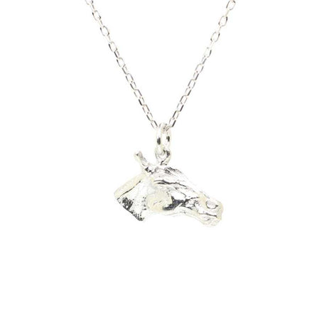 925 Sterling Silver Horse Head Charm Necklace - Equestrian Elegance