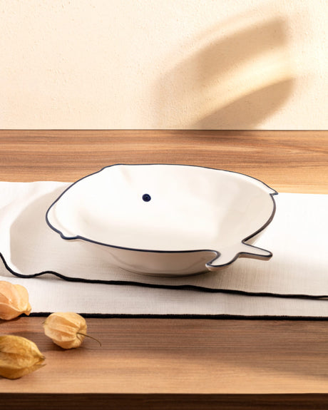 New Bone China Deep Plate - Ocean-Inspired Marine Pattern