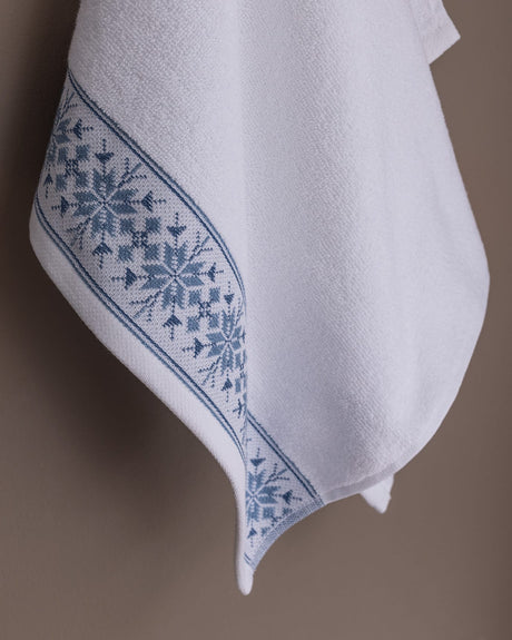 Caresse 100% Cotton Face Towel - Soft Absorbent White & Grey