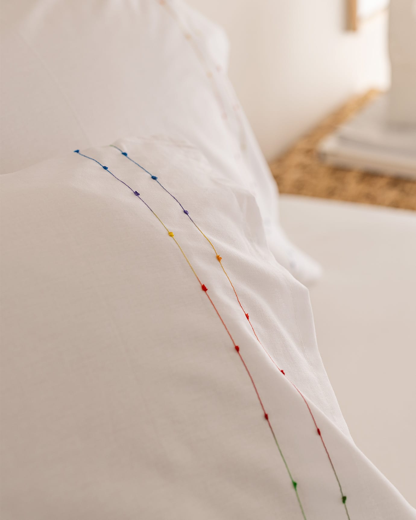 100% Cotton Ranforce Double Duvet Cover Set - Estampe Embroidered
