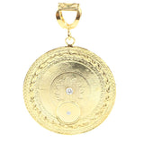 Sterling Silver Zircon Flower Medallion Pendant