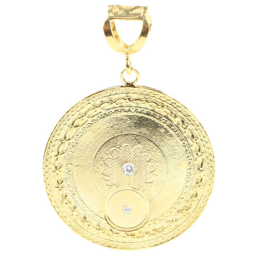 Sterling Silver Zircon Flower Medallion Pendant