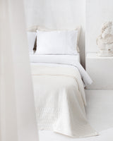 Rodez Double Bedspread Set - White Coastal Quilt Coverlet Bedding