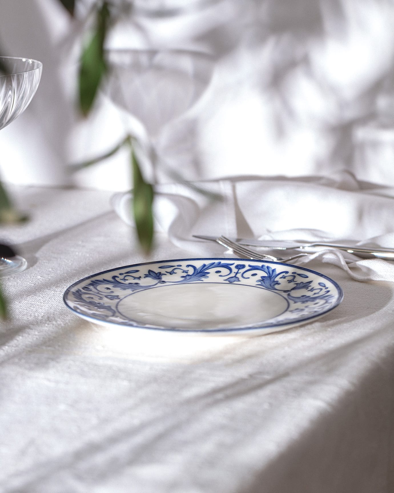 New Bone Porcelain Pasta Plate - Reve Bleu Nuit Design