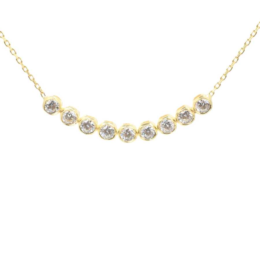 Premium 925 Sterling Silver White Stone Waterfall Necklace