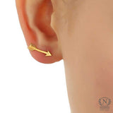 925 Sterling Silver Tiny Arrow Earcuff Earring - Minimalist Style