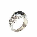 925 Sterling Silver Oval Faceted Onyx Men's Ring - Timeless Style