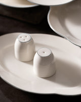 Elegant 28-Piece Dinner Set for 6 People - White & Silver Finish