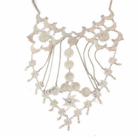 925 Sterling Silver Star Filigree Necklace - Traditional Turkish Design