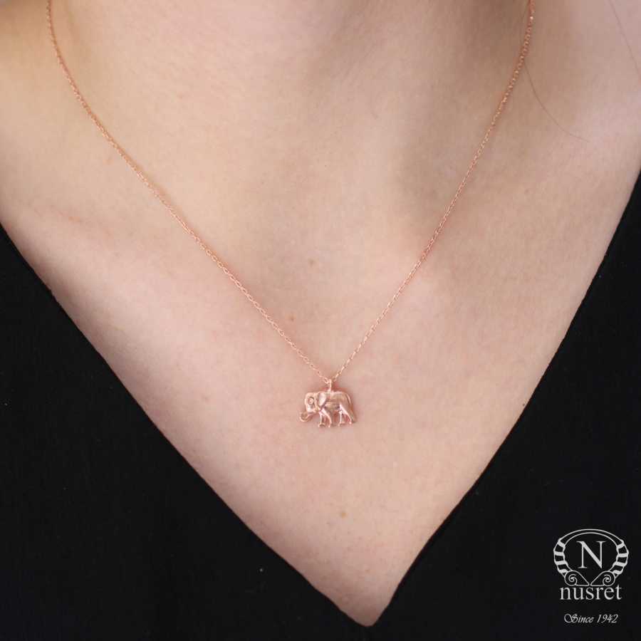 Elegant 925 Sterling Silver Dainty Elephant Charm Pendant Necklace