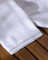 Ensemble de 2 serviettes à main 100 % coton - Angelise blanc et menthe