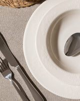 New Bone Porcelain Dinnerware Set for 6 - Relief Design