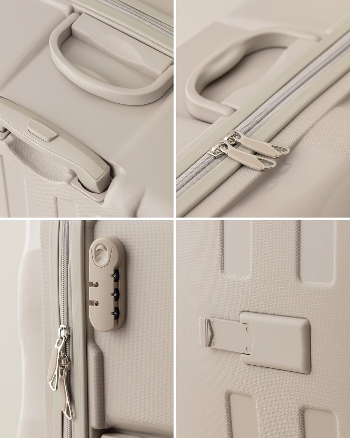 Medium Beige Hardside Suitcase - Durable Travel Luggage