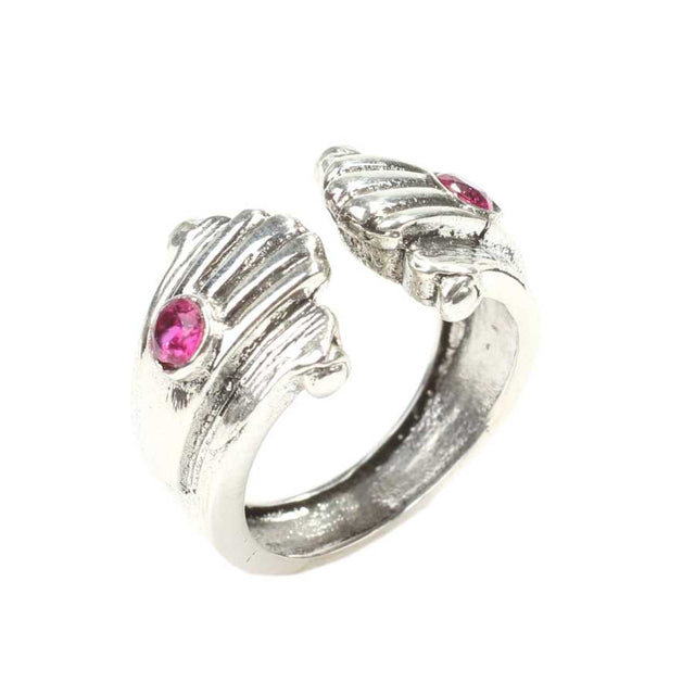 Sterling Silver Ruby Men's Ring - Oyster Design