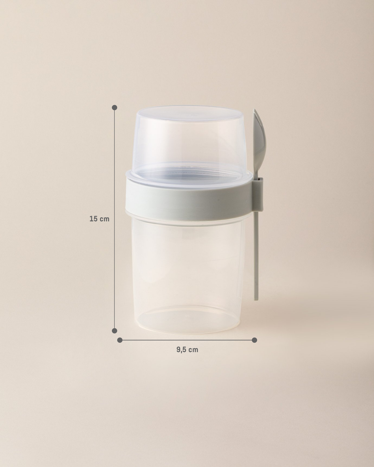 Přenosná nádoba na svačinu s lžičkou, 550 ml – měkké zelené skladování potravin
