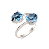 Swarovski Crystal Spiral Ring - Yellow Gold Plated Sterling Silver