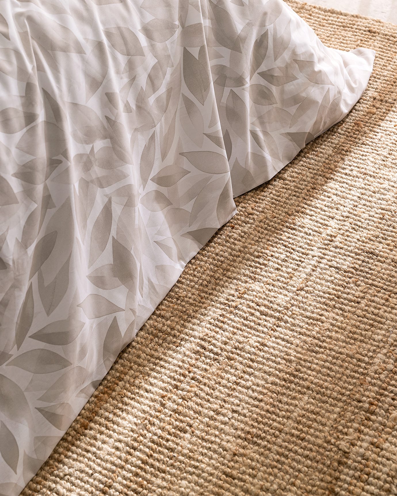 100% Cotton King Size - Leaf Pattern Duvet Cover Set