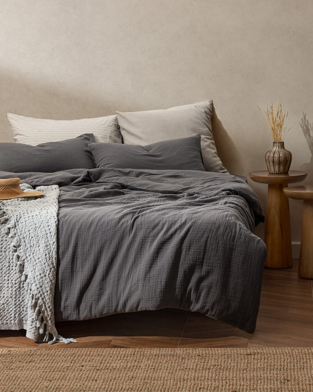 Muslin Double Bedding Set - Duvet Cover & Fitted Sheet
