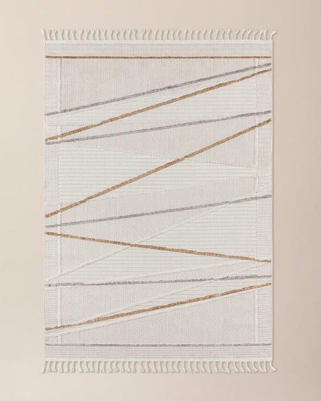 Polyester Area Rug - Modern Grey Design with Soft Pile