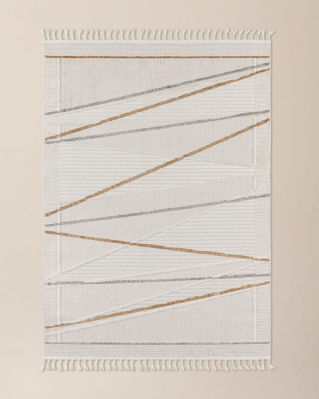 Polyester Area Rug - Modern Grey Design with Soft Pile