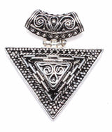 925 Sterling Silver Triangle Filigree Pendant - Intricate Metalwork