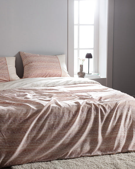 100% Cotton Double Duvet Cover Set - Soft Crepe Weave Print