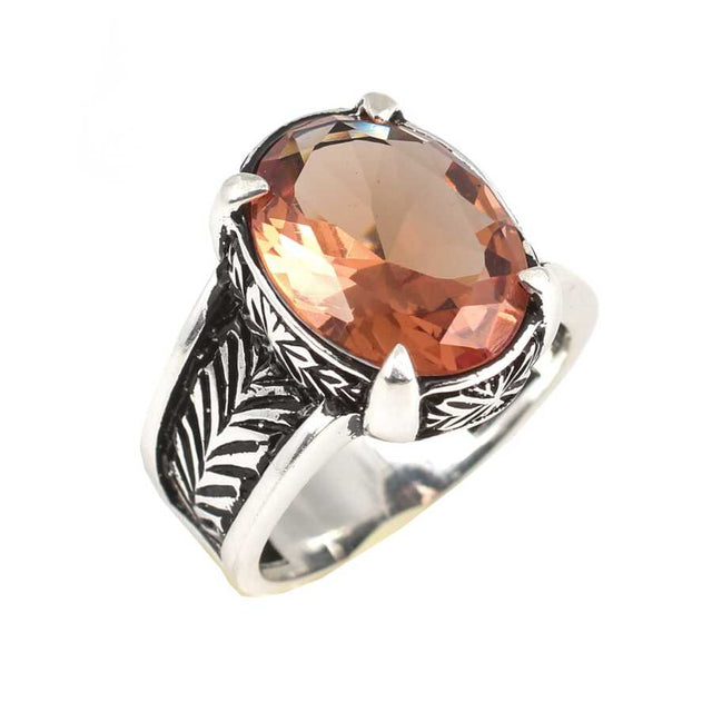 Men's Sterling Silver Zultanite Ring - Oval Cast Design
