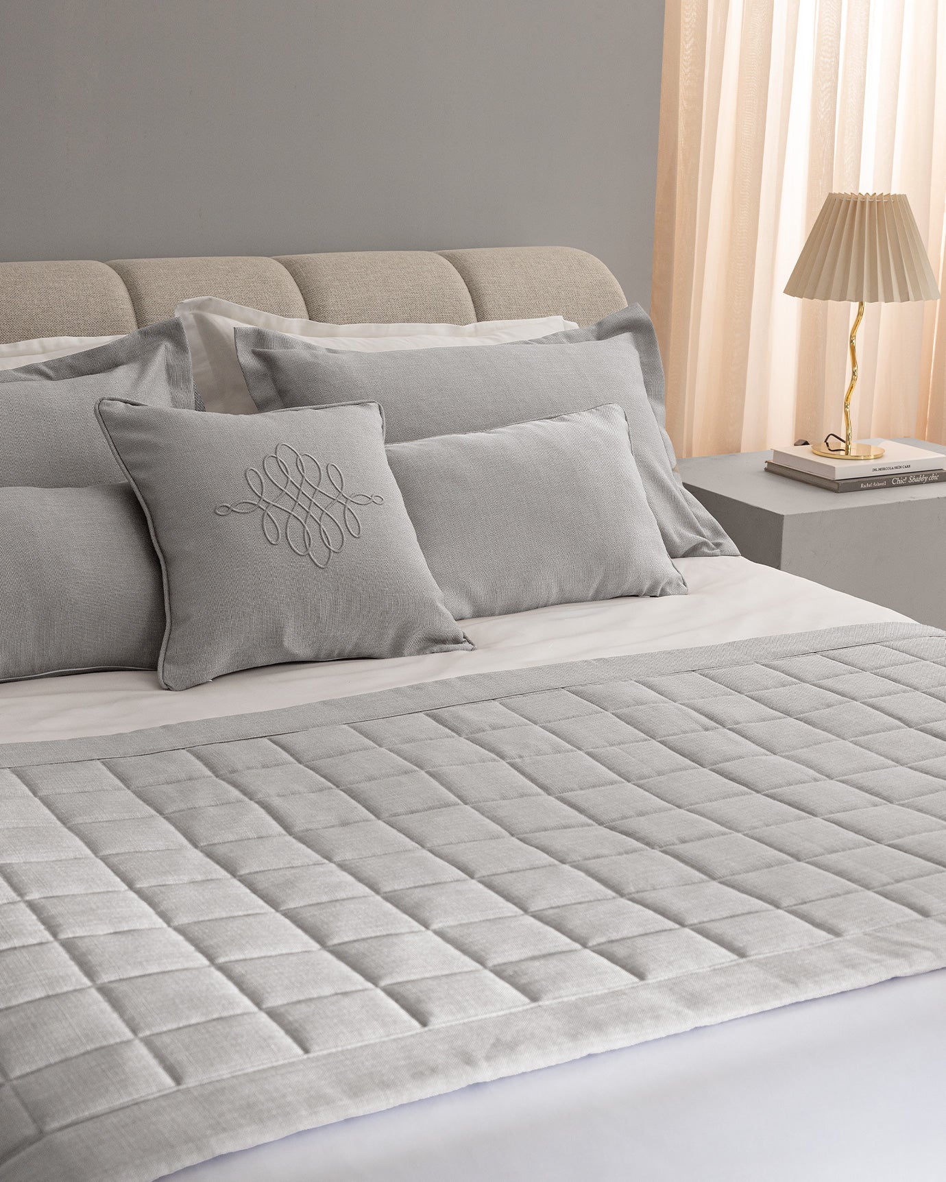Polyester Bed Runner & Pillow Cover Set - Sillage Luxury Collection