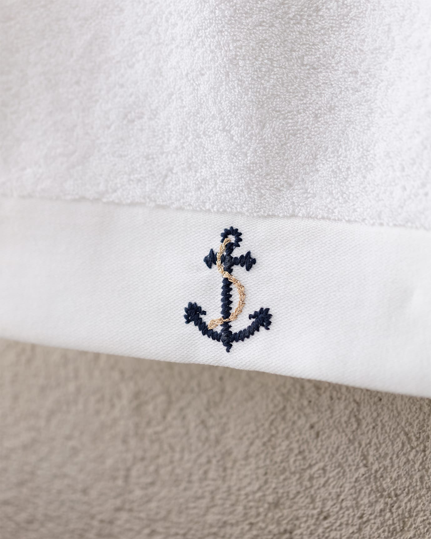 Asciugamano Viso in Cotone Premium - Ricamo Ancora Nautica