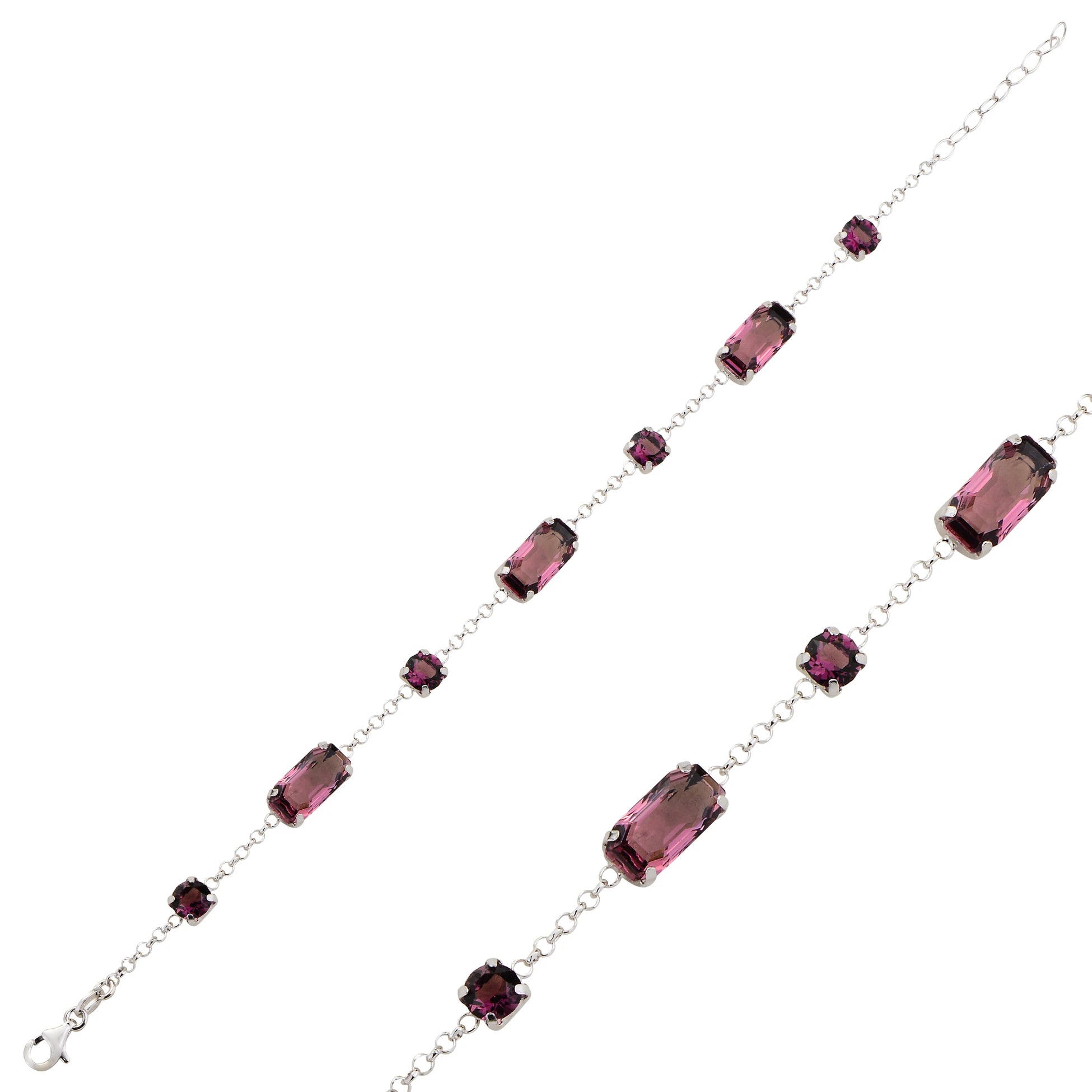 Bracciale Colorato con Cuscino e Cristalli Baguette - Design Moderno a Taglio Misto