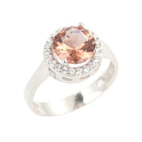 925 Sterling Silver Round Zultanite Ring with Zircon Accents