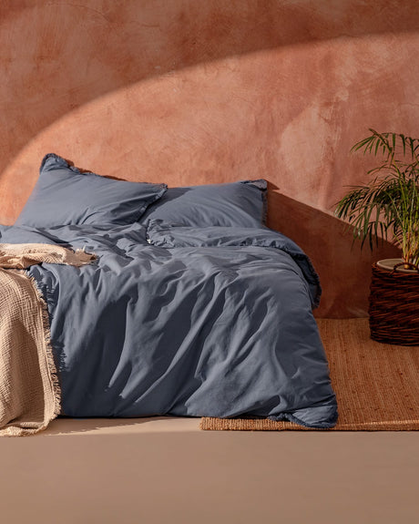 100% Cotton King Size Duvet Cover Set - Tasseled Design