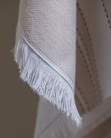 Premium 100% Cotton Face Towel - Ultra Soft & Absorbent - White & Beige