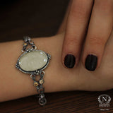 925 Sterling Silver Citrine & Mother-of-Pearl Byzantine Bracelet